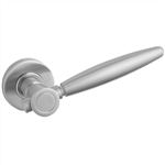 door handle 2 door handles set on round rosette manufactured in satin stainless steel 268 ma2026